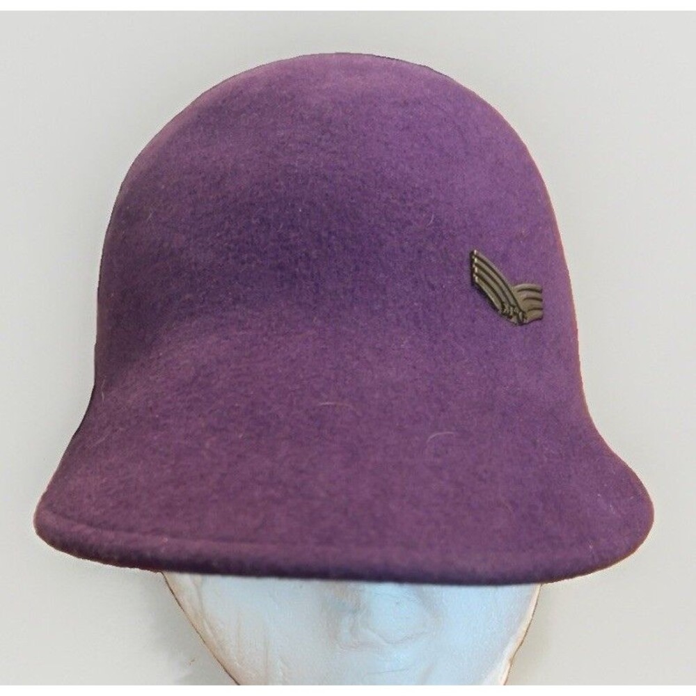 M&G Women's 100% Wool Bucket Hat Felt Cloche Purple Beret Dress Winter Hat